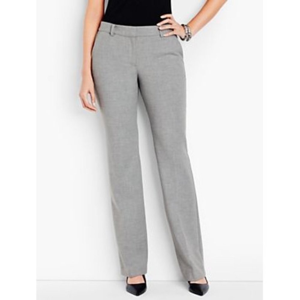 NWT Womens Petite Size 16 16P Talbots Gray Freeport Double-Weave Dress Pants